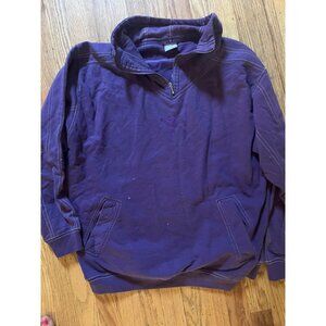 Vintage 90s Purple Quarter Zip Embroidered OP PRO Surf L/S Crewneck Sweatshirt